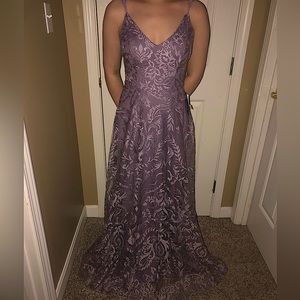 Lavender Sparkly Prom Dress